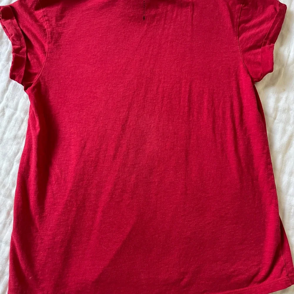 All Saints Red Short Sleeve Tee - Picture 3 of 5